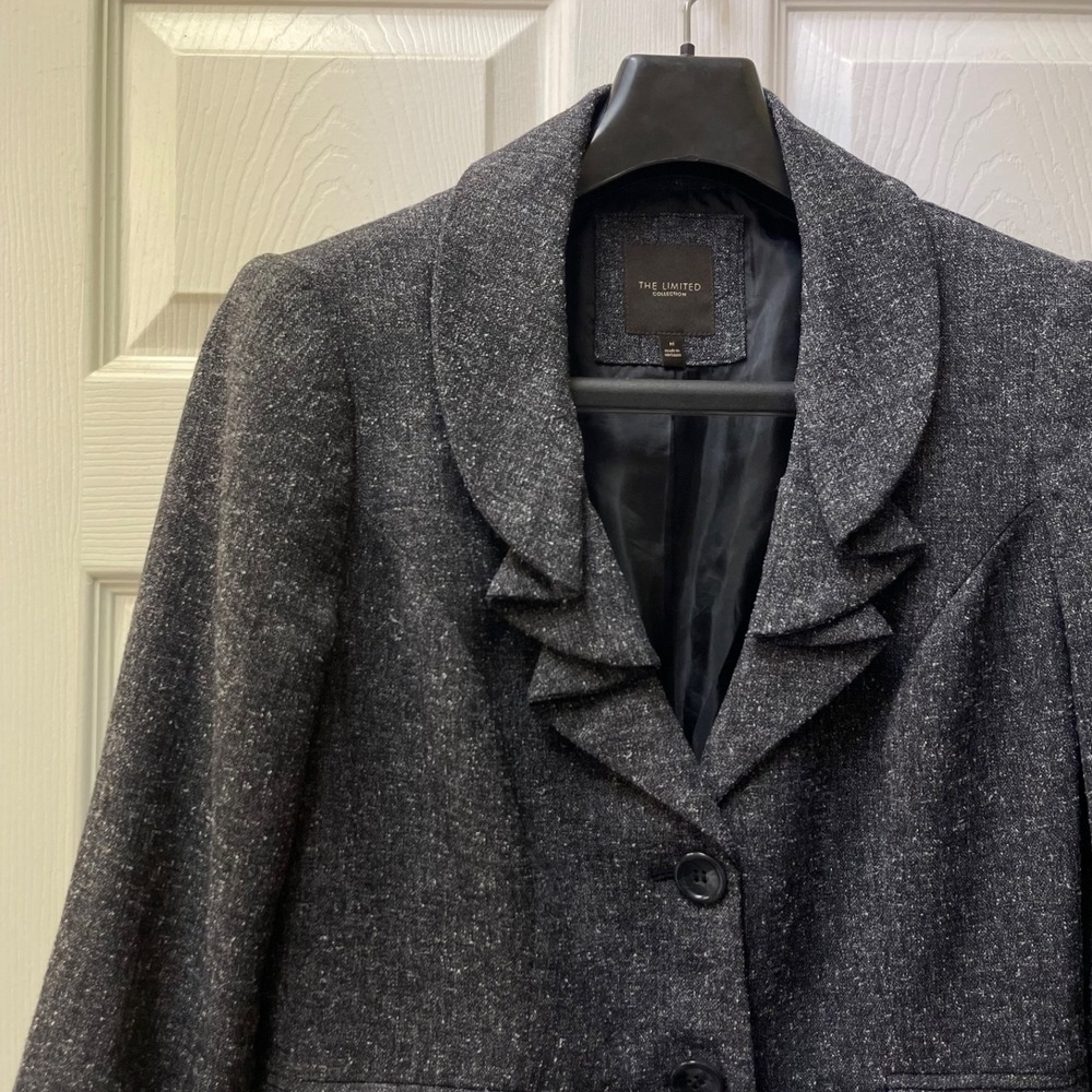 The Limited Collection Women's Sz 6 Collar Suit Jacket Gray Blazer Coat Work